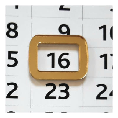 Календарные курсоры магнитные Золото акриловые, внутр. окошко 20х30мм (50 шт.) 2 магнита